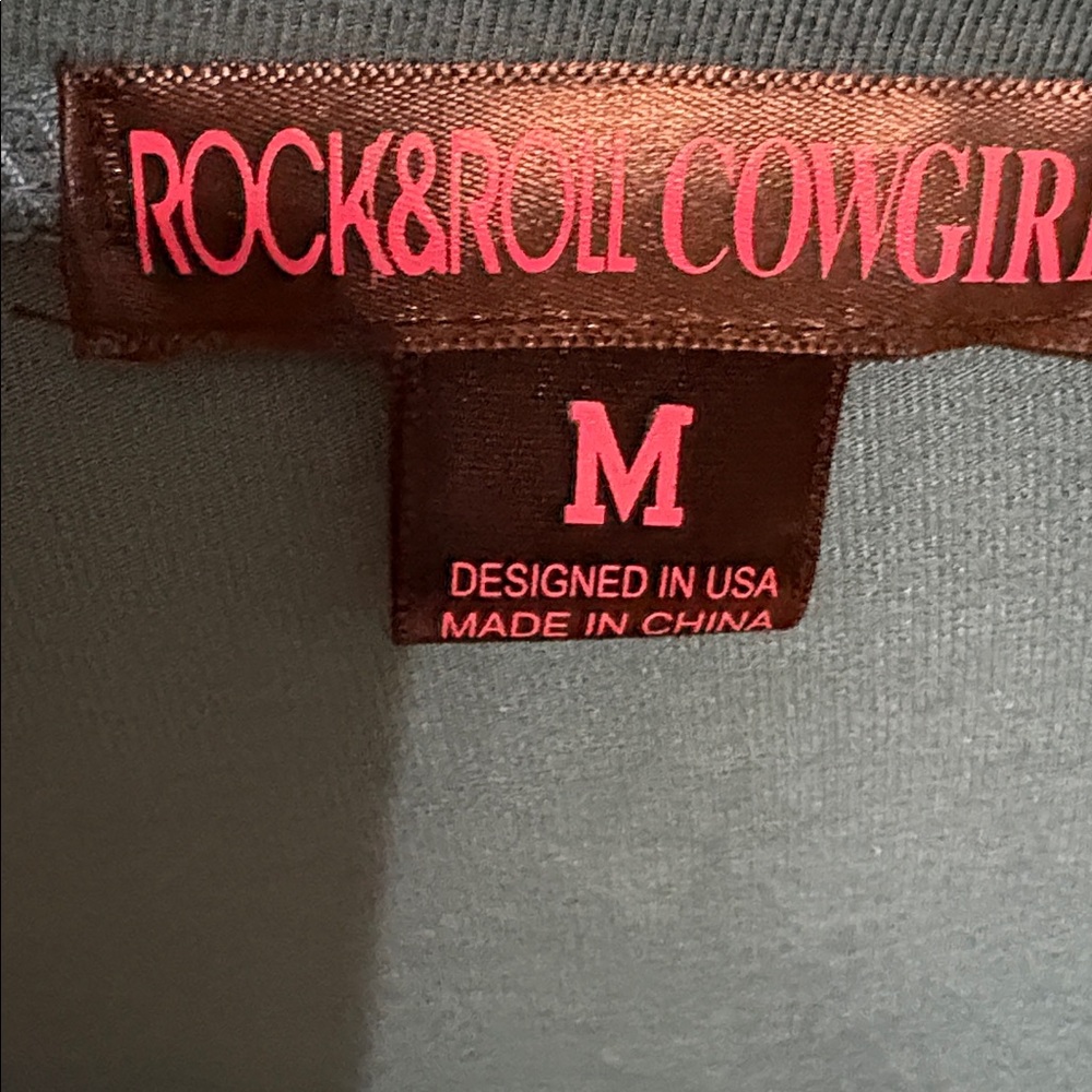 Turquoise Rock N Roll Cowgirl bell sleeves top M - Picture 2 of 2